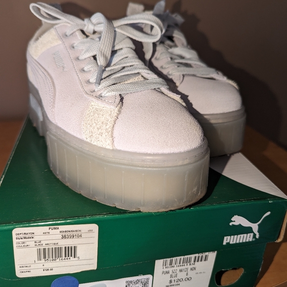 Puma Mayze Mono suede sneakers, light mauve and grey, size 6 women's - Picture 4 of 5